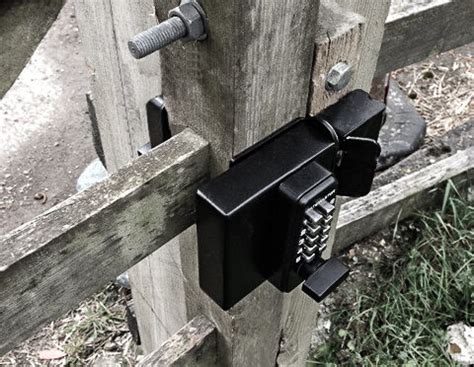 steel lock box for gate|keyless lock for wooden gate.